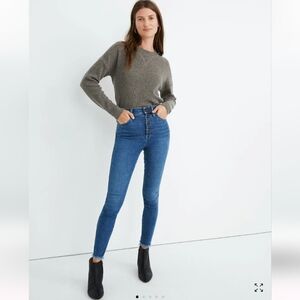 Madewell 10" High Rise Skinny Jeans, Mackey Wash Button Front Edition